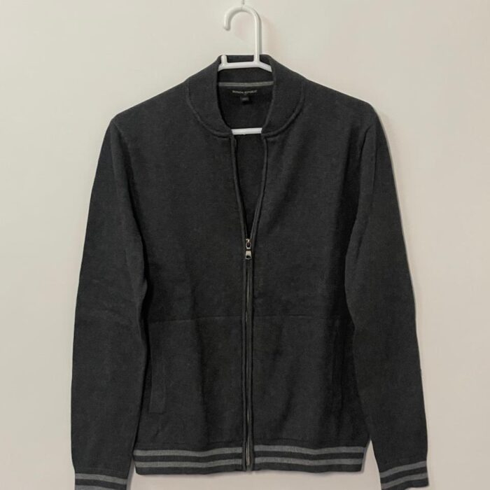 BANNANA REPUBLIC DARK GREY PLAIN STAND COLLAR