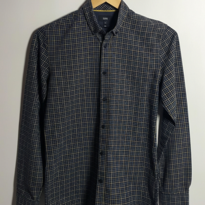 Jules Navy blue yellow check pointed french