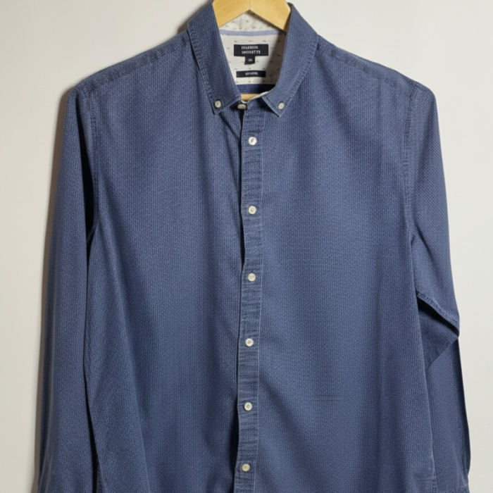 GALERIES LAFAYTTE DENIM BLUE DOTTED POINTED FRENCH